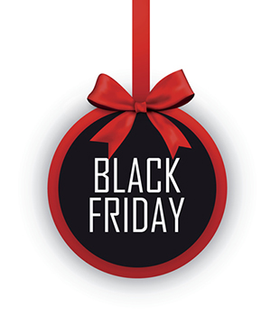 Black Friday sign with bow