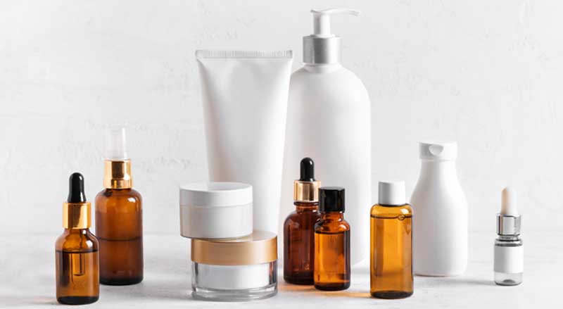 A collection of skincare products